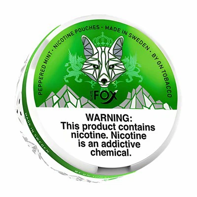 Codau Nicotine Mintys Peppered Llwynog Gwyn